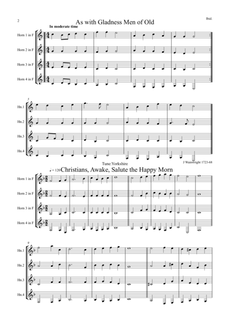 10 Popular Christmas Carols For Horn Quartet Page 2