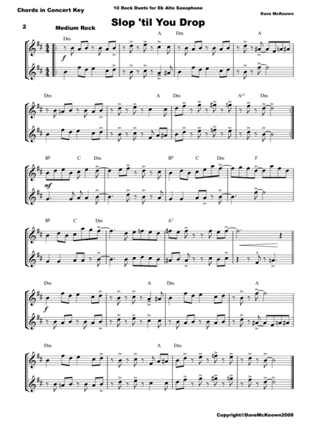 10 Rock Duets For Alto Saxophone Page 2