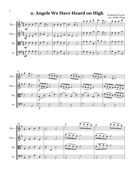 14 Christmas Carols Arranged For String Quartet Page 2