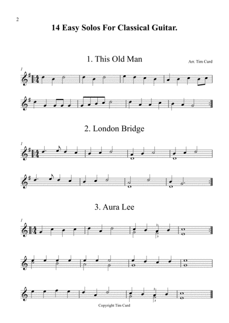 14 Easy Solos For Classical Guitar Page 2