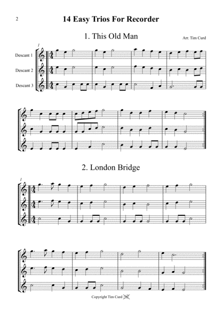 14 Easy Trios For Recorder Page 2