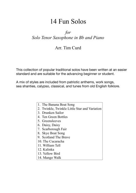 14 Fun Solos For Tenor Saxophone And Piano Page 2