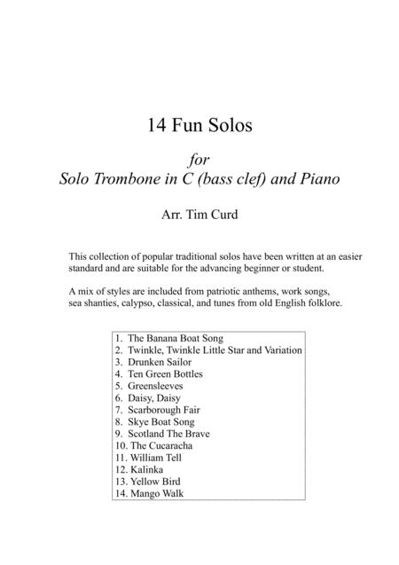 14 Fun Solos For Trombone In C Bass Clef And Piano Page 2