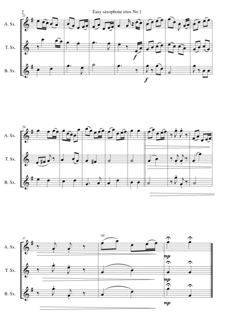 15 Easy Saxophone Trios Page 2