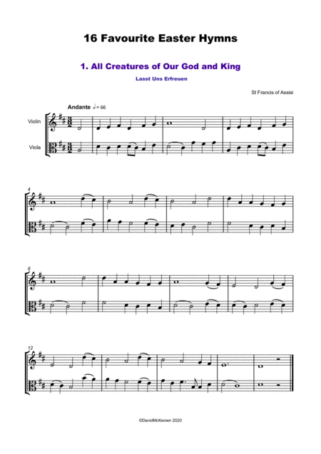 16 Favourite Easter Hymns For Violin And Viola Duet Page 2