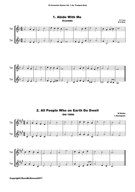 16 Favourite Hymns Vol 1 For Trumpet Duet Page 2