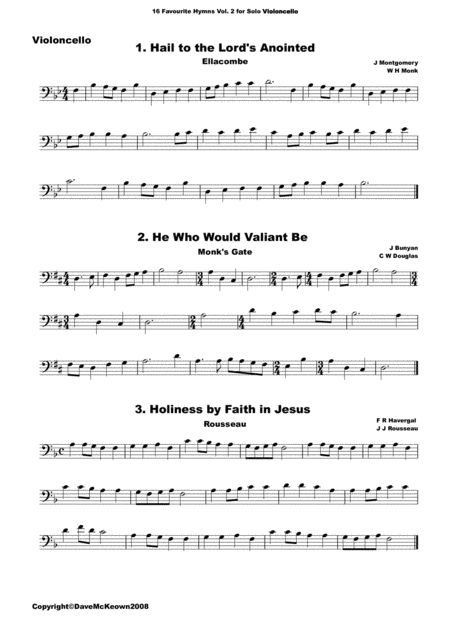 16 Favourite Hymns Vol 2 For Solo Cello Page 2