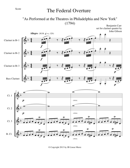 1794 Federal Overture For Clarinet Quartet Page 2