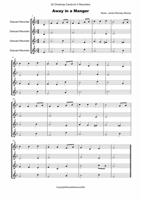 20 Favourite Christmas Carols For Recorder Quartet Page 2