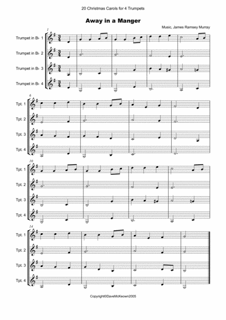 20 Favourite Christmas Carols For Trumpet Quartet Page 2