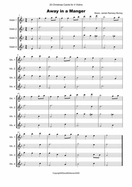 20 Favourite Christmas Carols For Violin Quartet Page 2