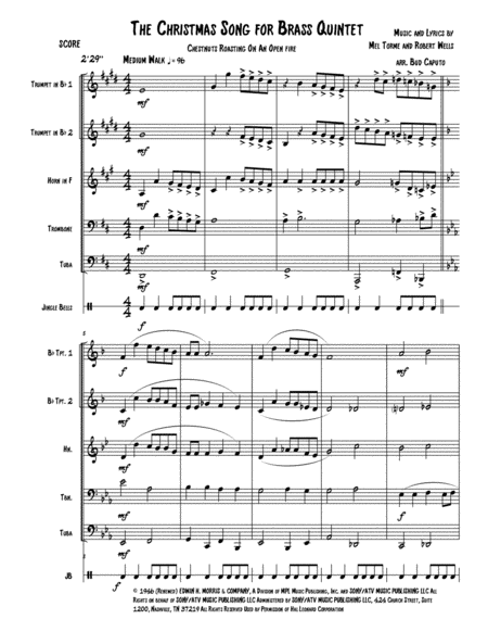 2016 Holiday Contest Entry The Christmas Song Chestnuts Roasting On An Open Fire For Brass Quintet Page 2