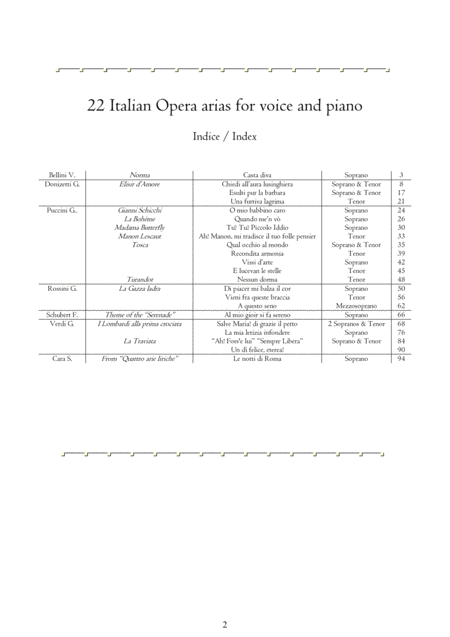 22 Italian Opera Arias For Solo Voices And Piano Page 2