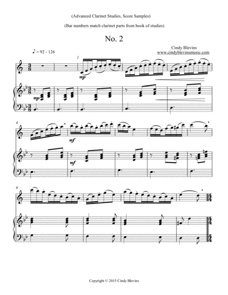 24 Advanced Melodic Technical Studies For Bb Clarinet With Piano Scores Vol 3 Of The Blevins Collection Page 2