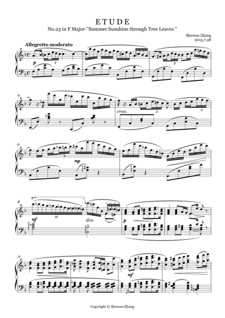 24 Etudes No 23 In F Major Summer Sunshine Through Tree Leaves Page 2
