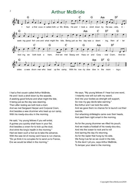 24 Favourite Songs Of Ireland Melodies Chords And Lyrics Page 2