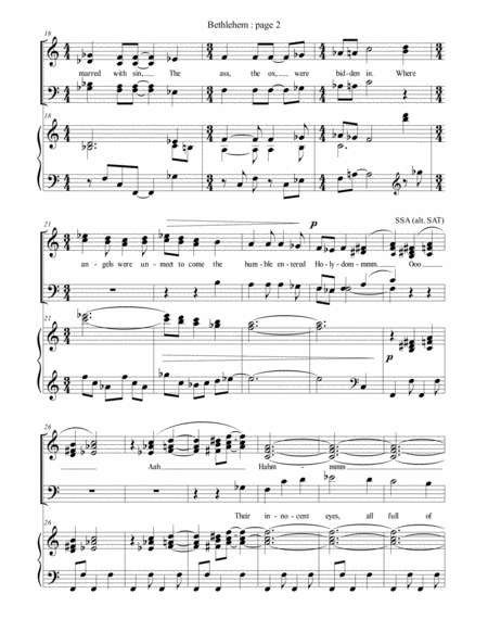 3 Bethlehem All Heaven And It Was One Hour Old Satb Choir Piano Page 2