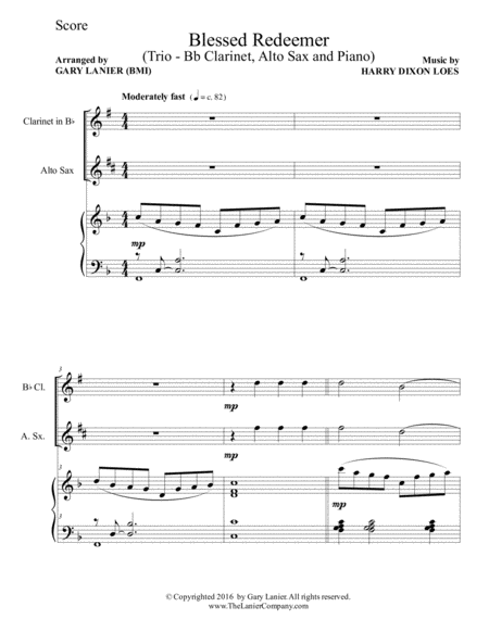 3 Favorite Hymns Trio Bb Clarinet Alto Sax Piano With Score Parts Page 2