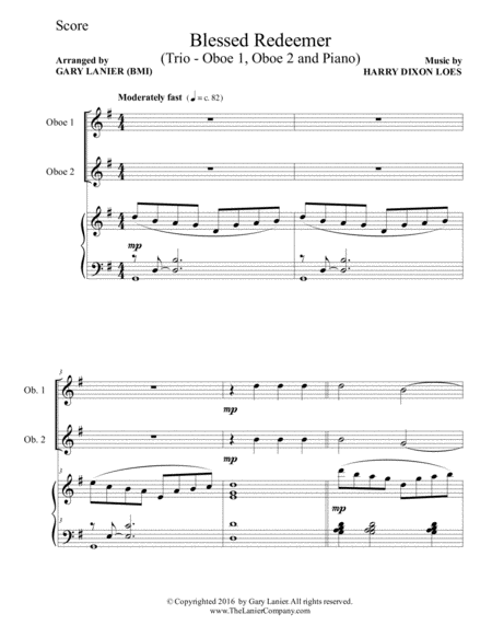3 Favorite Hymns Trio Oboe 1 Oboe 2 Piano With Score Parts Page 2