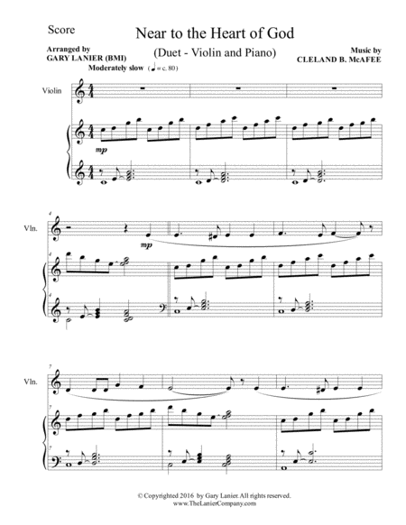 3 Hymns Of Peace And Comfort For Violin With Piano Instrument Part Included Page 2