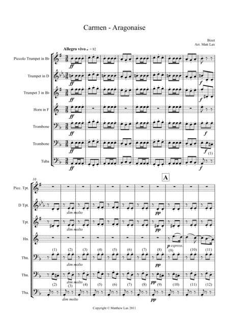 3 Pieces From Bizets Carmen Brass Septet Page 2