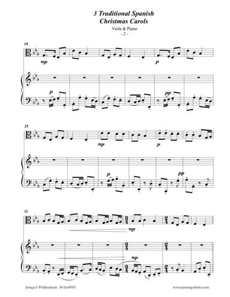 3 Traditional Spanish Christmas Carols For Viola Piano Page 2