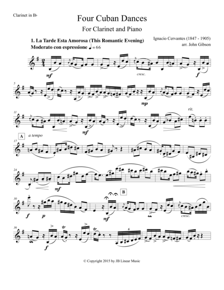 4 Cuban Dances By Cervantes For Clarinet And Piano Page 2