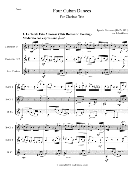 4 Cuban Dances By Cervantes For Clarinet Trio Page 2
