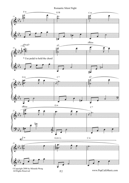 4 Romantic Christmas Tunes For Piano Solo C Key Page 2