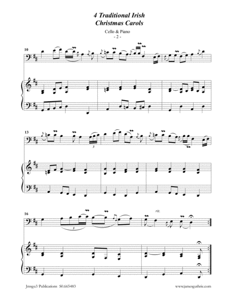 4 Traditional Irish Christmas Carols For Cello Piano Page 2