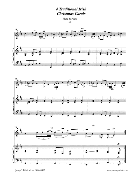 4 Traditional Irish Christmas Carols For Flute Piano Page 2