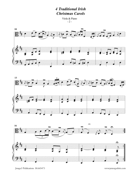 4 Traditional Irish Christmas Carols For Viola Piano Page 2