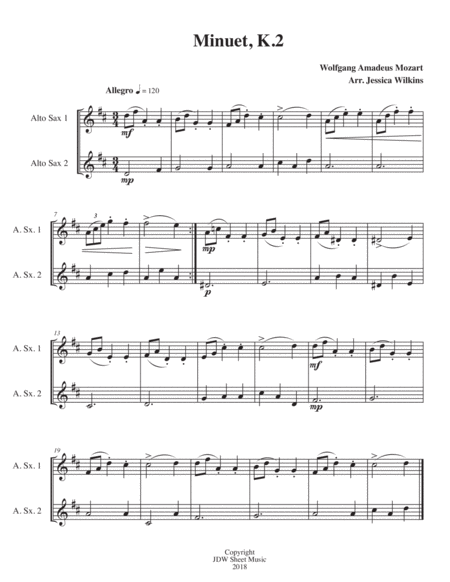 6 Easy Alto Saxophone Duets Page 2