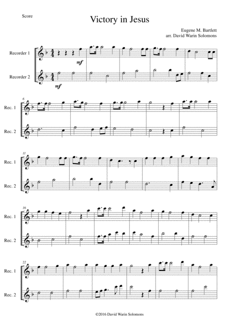 6 Simple Duets Based On Hymns For 2 Alto Recorders Page 2