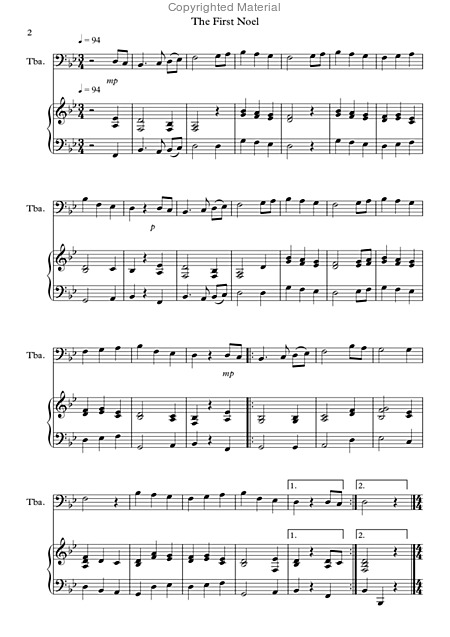 8 Christmas Pieces For Tuba And Piano Page 2