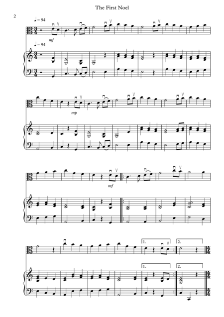 8 Easy Christmas Pieces For Viola And Piano Page 2