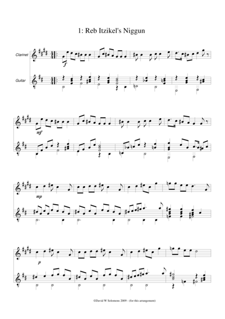 8 Jewish Melodies For Clarinet And Guitar Complete Set Page 2