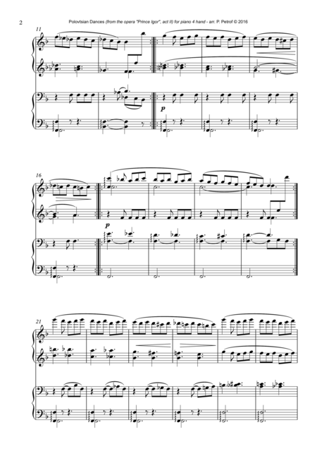 A Borodin Polovtsian Dances For Piano 4 Hands Page 2