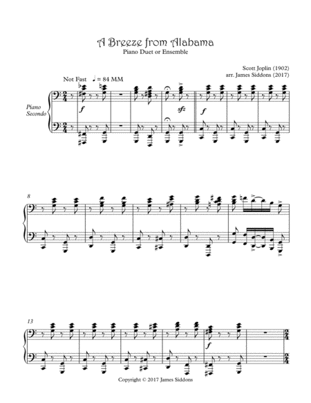 A Breeze From Alabama Piano Duet Or Ensemble Part Page 2