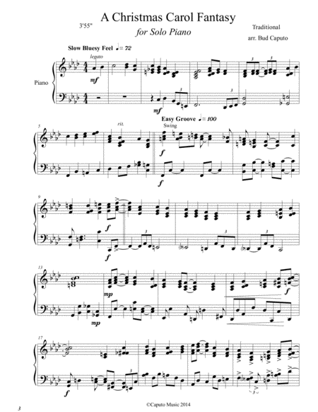 A Christmas Carol Fantasy For Solo Piano Page 2