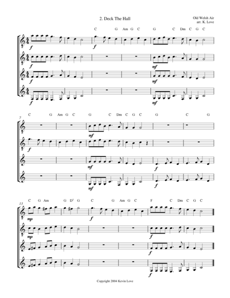 A Christmas Primer Guitar Quartet Score And Parts Page 2