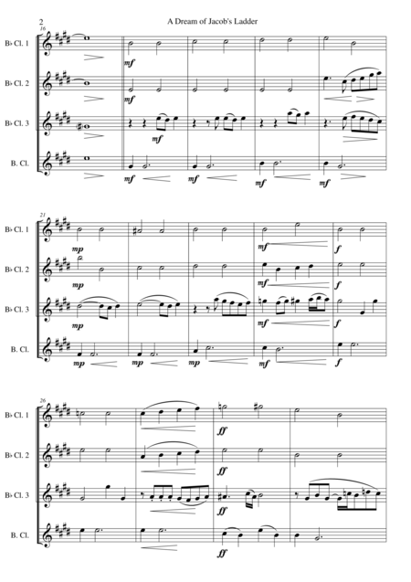 A Dream Of Jacobs Ladder For Clarinet Quartet Page 2