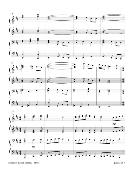 A Handel Easter Medley 1 Piano 4 Hands Page 2