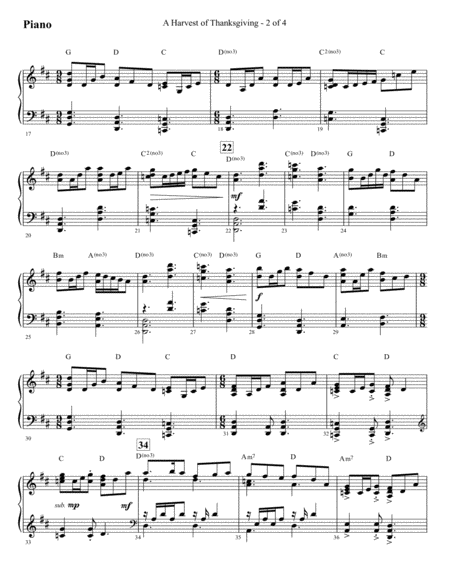 A Harvest Of Thanksgiving Piano Page 2