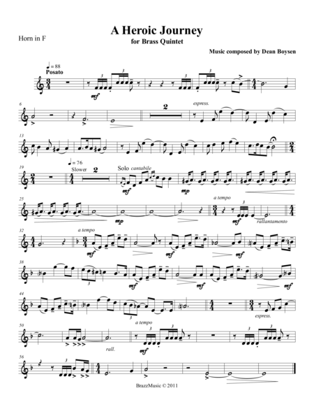 A Heroic Journey For Brass Quintet Page 2