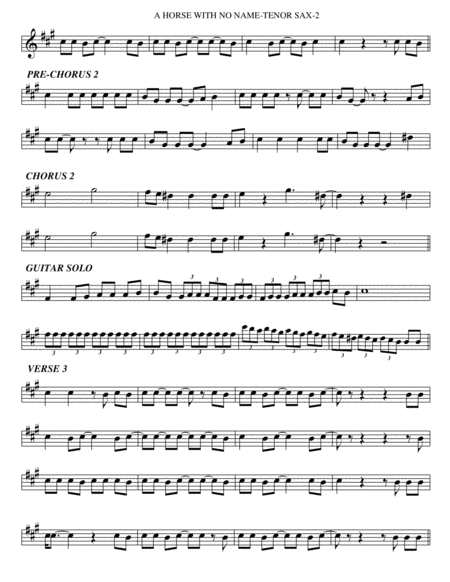 A Horse With No Name Tenor Sax Page 2