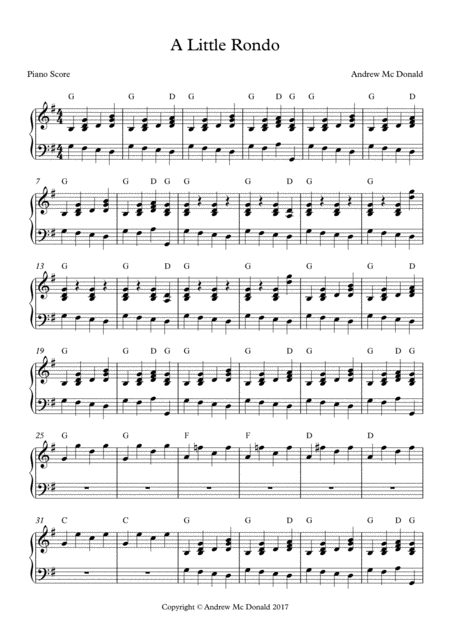 A Little Rondo Piano Score Page 2