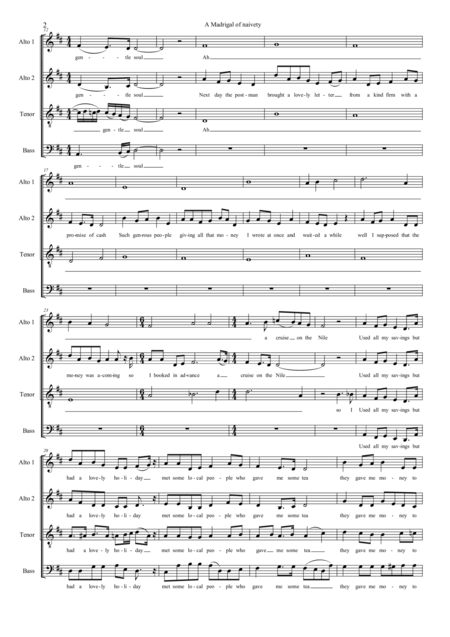A Madrigal Of Naivety D Major Version For Aatb Page 2