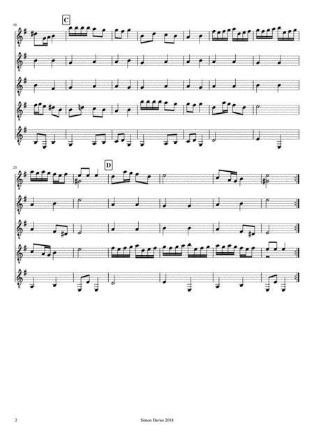 A Merry Mood Anon Arranged For Beginner Intermediate Guitar Ensemble Page 2