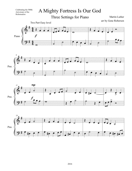 A Mighty Fortress Is Our God Three Settings For Piano Page 2